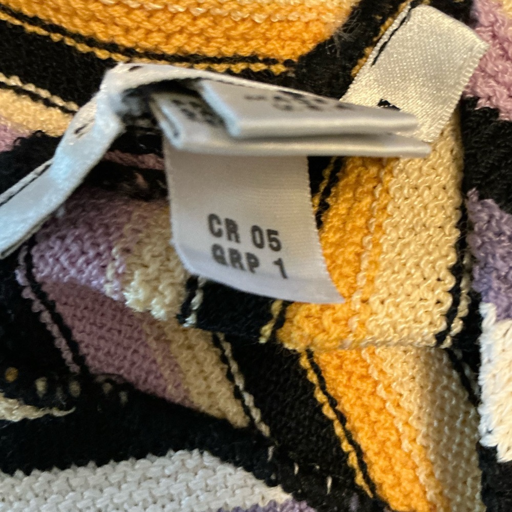 St. John Diagonal Striped V-Neck Tank in Yellow, Lavender and Black - Picture 3 of 10